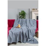 Latuda Concept Koltuk Örtüsü | Çekyat Örtüsü | Koltuk Şalı 175x215 Mikrofiber Şönil Çift Taraflı Kaymaz | Gri