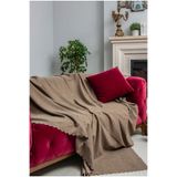 Latuda Concept Koltuk Örtüsü | Çekyat Örtüsü | Koltuk Şalı 175x215 Mikrofiber Şönil Çift Taraflı Kaymaz | Kapuçino