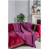 Latuda Concept Koltuk Örtüsü | Çekyat Örtüsü | Koltuk Şalı 175x215 Mikrofiber Şönil Çift Taraflı Kaymaz | Mürdüm