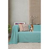 Latuda Concept Koltuk Örtüsü | Çekyat Örtüsü | Koltuk Şalı 175x300 Mikrofiber Şönil Çift Taraflı Kaymaz | Su Yeşili