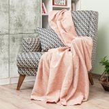 LATUDA CONCEPT - Koltuk Örtüsü Şönil Jakarlı Desen Kaymaz Çekyat Örtüsü ve Koltuk Şalı Pudra 175x215