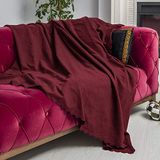 LATUDA CONCEPT Koltuk Örtüsü Şönil Kaymaz Çift Taraflı Çekyat Örtüsü Koltuk Şalı 175x300 - BORDO