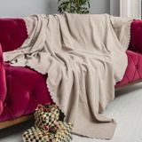 LATUDA CONCEPT Koltuk Örtüsü Şönil Kaymaz Çift Taraflı Çekyat Örtüsü Koltuk Şalı 175x300 - CAMEL
