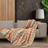 Latuda Concept Latuda Softmicro Boho Etnik Desenli Mikrofiber Koltuk Örtüsü Tv Battaniyesi, Koltuk Şalı, Kaymaz 130