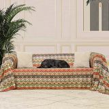 LATUDA CONCEPT SoftMicro Boho Etnik Desenli Mikrofiber Koltuk Örtüsü ve Şalı, Kaymaz 180x220 cm