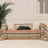 LATUDA CONCEPT SoftMicro Boho Etnik Desenli Mikrofiber Koltuk Örtüsü ve Şalı, Kaymaz 180x220 cm