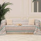 LATUDA CONCEPT SoftMicro Boho Etnik Desenli Mikrofiber Koltuk Örtüsü ve Şalı, Kaymaz Turkuaz 180x220 cm