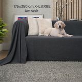 Latuda Home Kaymaz Koltuk Örtüsü Çift Taraflı Mikrofiber Şönil 175X350 cm Xl- Antrasit – Kedi Köpek ve Çocuk Dostu - 175 x 350 cm