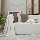 Latuda Home Kaymaz Koltuk Örtüsü Çift Taraflı Mikrofiber Şönil 175X350 cm XL- Kumbeji – Kedi Köpek ve Çocuk Dostu - 175 x 350 cm - Kum Beji