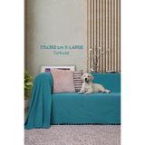 Latuda Home Kaymaz Koltuk Örtüsü Çift Taraflı Mikrofiber Şönil 175x350 cm XL- Turkuaz – Kedi Köpek ve Çocuk Dost