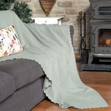 Latuda Home Mikrofiber Şönil Fitilli Minimalist Koltuk Örtüsü - 175 x 215 Cm, Çift Taraflı, Kaymaz, Terletmez A.gri - Açık Gri