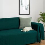Latuda Home Mikrofiber Şönil Fitilli Minimalist Koltuk Örtüsü -175 x 300 cm Large, Çift Taraflı, Kaymaz, Terletmez Zümrüt - 175 x 300 cm