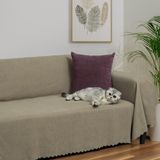 Latuda Home Mikrofiber Şönil Fitilli Minimalist Koltuk Örtüsü -175 x 350 cm x large, Çift Taraflı, Kaymaz, Terletmez Kapuçino - 175 x 350 cm - Cappuccino