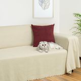 Latuda Home Mikrofiber Şönil Fitilli Minimalist Koltuk Örtüsü -175 x 350 cm x large, Çift Taraflı, Kaymaz, Terletmez Krem - 175 x 350 cm