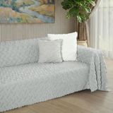 Latuda Home Ponela Koltuk Örtüsü Kaymaz Bohem Punch Kabartmalı 3 Boyutlu 175X350 cm ( X- Large ) Kaymaz, A.gri - 175 x 350 cm - Açık Gri
