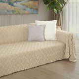 Latuda Home Ponela Koltuk Örtüsü Kaymaz Bohem Punch Kabartmalı 3 Boyutlu 175X350 cm ( X- Large ) Kaymaz, Bej - 175 x 350 cm