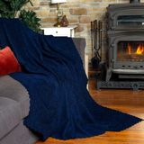 Latuda Home Premium Koltuk Örtüsü 175x215 Gramajlı Jakarlı Şönil Lacivert | Kanepe Örtüsü | Kaymaz - 175 x 215 cm