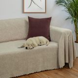 Latuda Home Premium Koltuk Örtüsü 175x300 LARGE Gramajlı Jakarlı Şönil Camel | Kanepe Örtüsü | Kaymaz - 175 x 300 cm