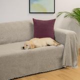 Latuda Home Premium Koltuk Örtüsü 175x300 LARGE Gramajlı Jakarlı Şönil Kil | Kanepe Örtüsü | Kaymaz - 175 x 300 cm