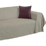 Latuda Home Premium Koltuk Örtüsü 175X300 Large Gramajlı Jakarlı Şönil Kum Beji / Kanepe Ört - 0,6 x 19 x 29 cm - Çok Renkli