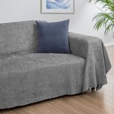 Latuda Home Premium Koltuk Örtüsü 175x350 X Large Gramajlı Jakarlı Şönil Kurşun | Kanepe Örtüsü | Kaymaz - Gri - 175 x 350 cm