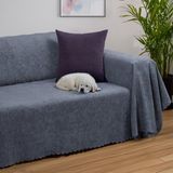 Latuda Home Premium Koltuk Örtüsü 175x350 XLARGE Gramajlı Jakarlı Şönil Gri | Kanepe Örtüsü | Kaymaz - Gri - Mavi - 175 x 350 cm