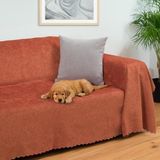 Latuda Home Premium Koltuk Örtüsü 175x350 XLARGE Gramajlı Jakarlı Şönil Kiremit | Kanepe Örtüsü | Kaymaz - 175 x 350 cm