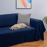 Latuda Home Premium Koltuk Örtüsü 175x350 XLARGE Gramajlı Jakarlı Şönil Lacivert | Kanepe Örtüsü | Kaymaz - 175 x 350 cm
