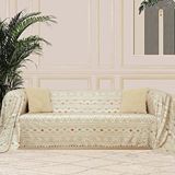 Latuda Home Softmicro Etnik Desenli Boho 180x220 Cm Koltuk Örtüsü Şalı, Kanepe Örtüsü, Tv Battaniyesi Camel Bej
