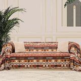 Latuda Home Softmicro Etnik Desenli Boho 180x220 Cm Koltuk Örtüsü Şalı, Kanepe Örtüsü, Tv Battaniyesi Toprak Kahverengi