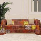 Latuda Home Softmicro Etnik Desenli Boho 180x300 Cm Koltuk Örtüsü Şalı, Kanepe Örtüsü, Tv Battaniyesi Kiremit Rengi Kırmızı