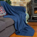 Latuda Home Zenit Koltuk Örtüsü 110x175 (2 Adet) Berjer Dekoratif Jakarlı Şönil | Kanepe Örtüsü | Kaymaz , Gece Mavisi - 110 x 175 cm