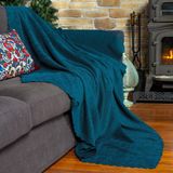 Latuda Home Zenit Koltuk Örtüsü 175x215 Medium Dekoratif Jakarlı Şönil | Kanepe Örtüsü | Kaymaz , Turkuaz - 175 x 215 cm