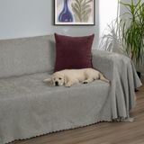 Latuda Home Zenit Koltuk Örtüsü 175x300 LARGE Dekoratif Jakarlı Şönil | Kanepe Örtüsü | Kaymaz , Gümüş - 175 x 300 cm