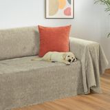 Latuda Home Zenit Koltuk Örtüsü 175x300 LARGE Dekoratif Jakarlı Şönil | Kanepe Örtüsü | Kaymaz , Kum Beji - 175 x 300 cm