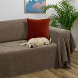 Latuda Home Zenit Koltuk Örtüsü 175x350 XLARGE Dekoratif Jakarlı Şönil | Kanepe Örtüsü | Kaymaz , Kahve - 175 x 350 cm