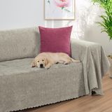 Latuda Home Zenit Koltuk Örtüsü 175x350 XLARGE Dekoratif Jakarlı Şönil | Kanepe Örtüsü | Kaymaz , Kil - 175 x 350 cm
