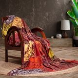 Latuda - Soft Dijital Baskılı Kaymaz Çekyat Örtüsü ve Koltuk Şalı - 180 x 220 cm - Kiremit