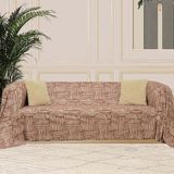 Latuda Softmicro Gökkuşağı Desenli Boho 180 x 220 cm Koltuk, Kanepe Örtüsü Şalı Kiremit Rengi