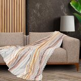 Latuda Softmicro Zikzak Desenli 130X180 cm Koltuk Örtüsü Şal, Kanepe Örtüsü, Tv Battaniyesi Çok Renkli - 130 x 180 cm