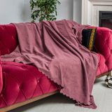 Latuda - Şönil Çift Taraflı Kaymaz Çekyat Örtüsü ve Koltuk Şalı Rose 175x215