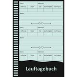 Lauftagebuch: Trainingsjournal für Läufer zur Dokumentation von Distanz, Zeit, Herzfrequenz und Fortschritt.