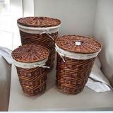 Laundry - 3'lü Hasır Çamaşır Sepeti Yuvarlak - 97006