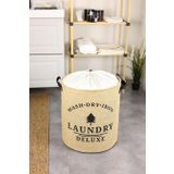 Laundry Deluxe Baskılı Fileli Jüt Katlanabilir Kıyafet Kirli Çamaşır Havlu Sepeti 37 x 40
