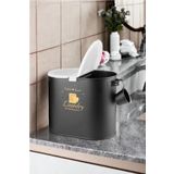 Laundry Metal Bölmeli Deterjan Kutusu Siyah 12 Lt Lr002