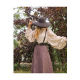 Launes Ekru Balon Kollu Vintage Gömlek