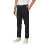 Laupes Erkek Siyah Keten Karışımlı Jogger Fit Bağcıklı Yazlık Pantolon Siyah 52
