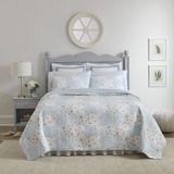 Laura Ashley Ana Sayfa - Kenna Koleksiyonu - Yorgan Seti -%100 Pamuk, Ters Çevrilebilir, Eşleşen Kırçıllı Hafif Yatak Takımları, Ekstra Yumuşaklık için Önceden Yıkanmış, Kraliçe, Peygamber Çiçeği,