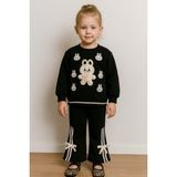 Laura Baby Labubu (Çıkarılabilir) Peluşlu Kız Çocuk Alt Üst Takım - Siyah - 8 Yaş