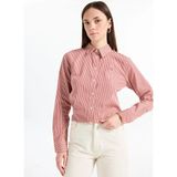 Lauren Ralph Lauren Kırmızı - Beyaz Çizgili Kadın Gömlek 200970780